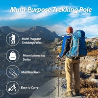 Kit d'auto-défense tactique pliable en Aluminium multifonctionnel pour l'extérieur, bâton de randonnée, bâtons de Trekking, bâton de marche
