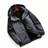 Vêtements de sport d'extérieur, veste d'hiver chaude, logo personnalisé, col montant, tissu en toile enduit, veste de montagne, de pêche pour hommes