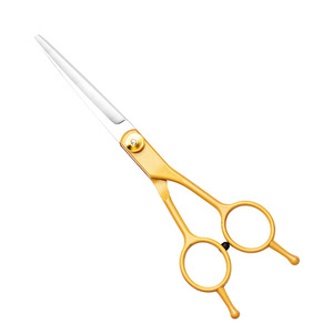Pet Grooming Scissors Gold Color Stainless Steel Straight And Curved Shears For Dogs Teddy Bichon Frise - Product Image 2