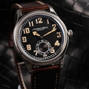 Hruodland New Men <b>Automatic</b> Mechanical Watch Seagull ST1701 Retro Pilot Sapphire Glass Stainless Steel Leather Reloj Hombre - Product Image 1