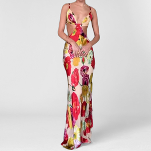 Abito Estivo da <span class=keywords><strong>Donna</strong></span> 2026 Nuovo Sexy con Scollo a V, Schiena Scoperta, Stampa Senza Maniche, Vestito Fasciante Personalizzato all'Ingrosso - Product Image 4