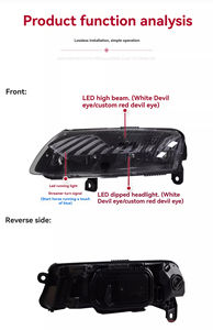 Phares modifiés pour <span class=keywords><strong>Audi</strong></span> A6L 05-11 ensemble de phares modifié A7 touch blue running horse running light water turn signal - Product Image 4