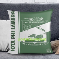 Housse de coussin confortable et douce de haute qualité avec impression personnalisée du design Sorority Iota Phi Lambda, vente en gros