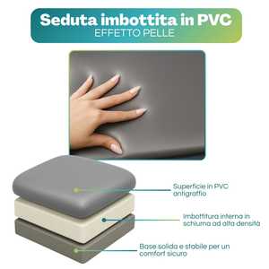 Sedia Pieghevole Flash 44x47x82 Cm con Telaio in Metallo e Seduta in PVC, Sedia Salvaspazio Sottile - Product Image 4