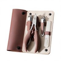 Kit de soin des ongles professionnel tout-en-un en acier inoxydable, 11 pièces, noir, avec coupe-ongles incarnés, outils de pédicure, étui de voyage