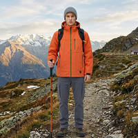 Veste imperméable à capuche unisexe doublée polaire 3-en-1 pour l'automne et l'hiver, style montagne, ensemble deux pièces détachable, coupe-vent, violet