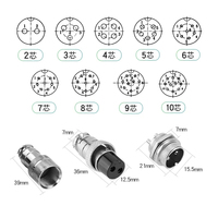 Aviator M12 4Pin GX16 Circular Cable Wire Connector 4-8 Pin 16mm Hole Waterproof PCB LED 16MF Male Plug Female Socket for Power