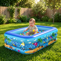 Grande piscine gonflable en PVC de 180 cm pour nouveau-nés, adultes et enfants, épaisse, pliable, imperméable, durable, écologique, rectangulaire