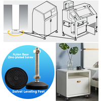 Pieds de nivellement pivotants pour armoires, pieds réglables M10 en nylon pour équipements mécaniques avec diamètre de base de 80 mm