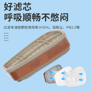 Cartucho de filtro de vapor orgánico Pinjie 6001, caja de filtro reutilizable para protección contra polvo industrial y gases nocivos - Product Image 3