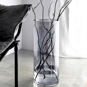 특대형 플로어 스탠딩 라이트 럭셔리 투명 유리 직선 튜브 화병 (웨딩, 생일, 특별한 날을 위한 고급 스타일) - Product Image 2