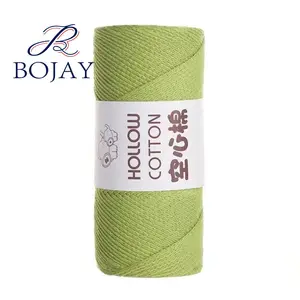 Bojay 2023 nouveau fil à crochet, boule de 150g avec fil de coton creux de 2mm d'épaisseur 100%