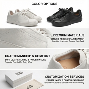Özel tasarımcı Premium kalite hakiki deri yaşam tarzı yürüyüş tarzı ayakkabı erkekler için Sneakers kaykay ayakkabı - Product Image 2