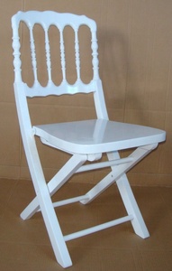 Chaises de mariage pliante en bois blanc, 4 pièces, pour fête, Banquet et salle à manger, vente en gros - Product Image 4