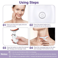 Masseur facial et cervical professionnel à microcourant vibrant, luminothérapie, thérapie par lumière rouge pour le visage et le cou