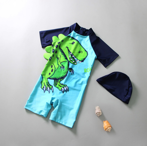 Traje de baño de dinosaurio lindo para niños Traje de baño de bebé <span class=keywords><strong>protector</strong></span> <span class=keywords><strong>solar</strong></span> con patrón de dibujos animados - Product Image 1