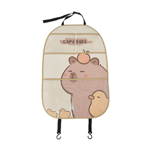 Tapis de protection multifonctionnel pour siège de voiture, motif cochon en train de s'embrasser, beige, mignon, dessin animé, pour accessoires de voiture pour bébé - Product Image 4
