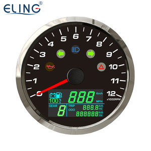 ELING 85mm GPS Compteur de Vitesse 0-299 km/h MPH Odomètre avec Tachymètre 12000RPM pour Moto Auto Jauge de Niveau De 12V <span class=keywords><strong>24V</strong></span> - Product Image 2