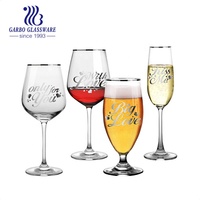 Verre en cristal transparent sans plomb flûtes à champagne gobelet à vin rouge boisson bière boissons verres ensemble de 4 pièces avec logo personnalisé