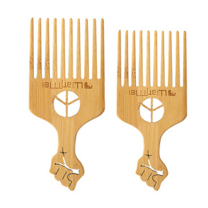 Bamboo <b>Wide</b> Tooth <b>Comb</b> Large Size Fist Shape For Hair Styling Home Use - Product Image 1