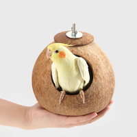 Cachette d'oiseau suspendue maison Hamster nid de sommeil cabane coquille de fibre de coco nid d'oiseau de noix de coco pour Cage