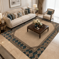 Tapis fait main Art Déco sur mesure en laine de Nouvelle-Zélande et soie de bambou pour designers, villas et hôtels