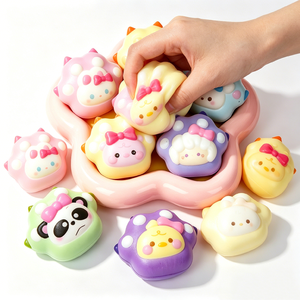 Wholesale <b>Cat</b> Paw <b>Squishy</b> Slow Rising Squeeze Fidget Toy Multi Animal Design Stress Relief 2-4 Years Unisex - Product Image 1