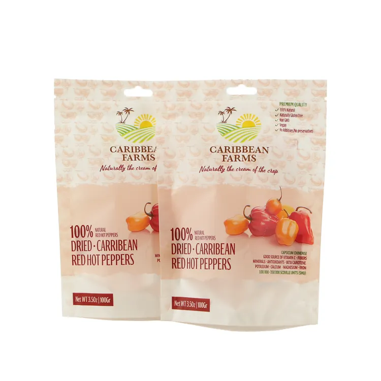 Emballage imprimé personnalisé fruits lyophilisés sac d'emballage en plastique ziplock transparent pour légumes secs avec logo personnalisé