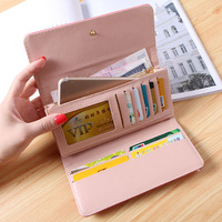 Dompet Panjang Wanita Warna Pink Berlapis dengan Hiasan Mahkota, Kapasitas Besar, Banyak Slot Kartu, Dompet Genggam Ponsel dengan Kancing Tekan