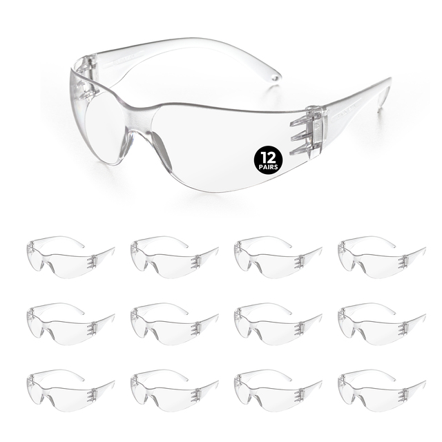 Wholesale Anti-Fog Safety Glasses Bulk Pack Clear Lens ANSI Z87.1 Protective Eyewear for Industrial PPE Supply 12 Pcs