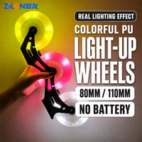 Ruedas de Repuesto para Patines en Línea con Luces LED de Colores, Autogenerantes, Sin Baterías, de PU, de 80 mm y 110 mm