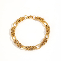 Bracelet à maillons torsadés plaqué or 18 carats de luxe, élégant et tendance, en acier inoxydable, idéal pour les soirées