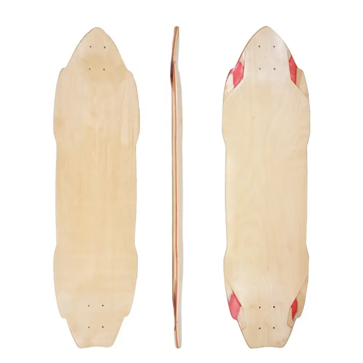 Freestyle inacabado feito sob encomenda em branco skate longboard pintail loaded deck