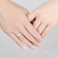 Conjunto de Anillos Clásicos y Modernos para Pareja, Regalo de Compromiso, Boda, Aniversario, Eternidad, Chapado en Rodio, Plata de Ley 925, AAAAA+