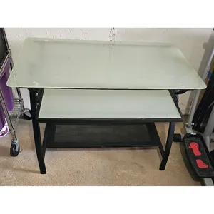 Scrivania con piano in vetro - Telaio nero 39,5W X 23,5D X 29H - Product Image 4