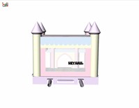 Nouveau château gonflable couleur macaron, structure gonflable commerciale pastel pour location événementielle