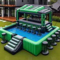 Bar promotionnel commercial d'événement de fête tente de piscine Portable flottant boîte de nuit Blowup barres gonflables Pub