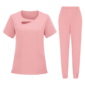 <b>Uniforms</b> Sets Short Sleeve V-Neck Stretch Feminine for Beauty Salon Hairdressing Work and Salons - Product Image 3