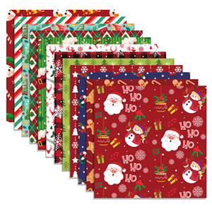 WW017 pesta Natal pola kotak-kotak merah bahan akun tangan DIY kertas buku tempel pembuatan kartu latar belakang - Product Image 4
