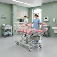 Matériel médical : Lit d'accouchement médical réglable intégré à la gynécologie, table d'accouchement hospitalière, table d'opération
