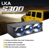 Projecteur de voiture Sanvi S300 à triple lentille 92W blanc jaune IP68 étanche, phare antibrouillard LED encastré pour calandre avant