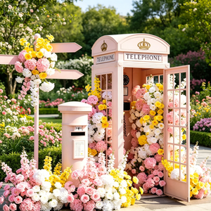 Adorno de Cabina Telefónica con Flores Artificiales Grandes para Decoración de Jardín y Fiestas al Aire Libre - Product Image 5