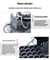 Machine à gaufres bulles (Eggettes) en acier inoxydable, antiadhésive, électrique/gaz, pour usage commercial, haute efficacité, cuisine moderne
