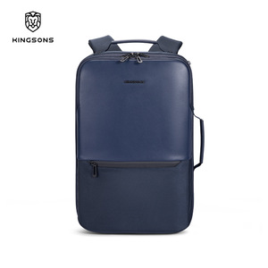 Kingsons Water Resistant Laptop <b>Backpack</b> <b>20L</b> Business Travel Men's Multifunctional Commuter <b>Backpack</b> Solid Color Blue And Black - Product Image 2