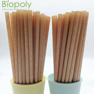 قش قصب السكر القابل للتحلل الحيوي بسعر المصنع، مقاس 6 مم × 210 مم، متوفر بأحجام 6 مم و8 مم و12 مم، مناسب للحفلات والمطاعم ومشروبات الشاي بالفقاعات - Product Image 1