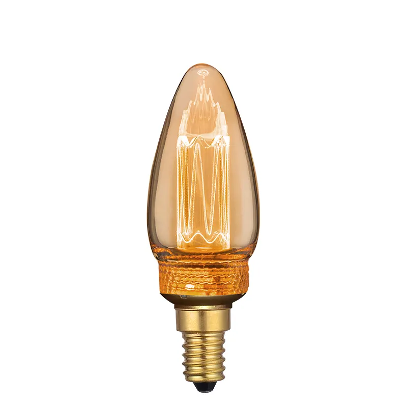 Factory Direct Supply Of Edison Filament Amber Glass Vintage Candle Led Bulb
