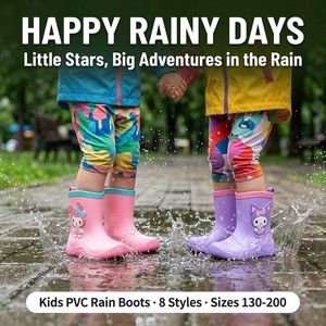 Nuevas Botas de Lluvia Impermeables para Niñas Pequeñas, con Suela Antideslizante de Panal y Ribete de Cuero, Ideales para Jugar en Charcos al Aire Libre - Product Image 4