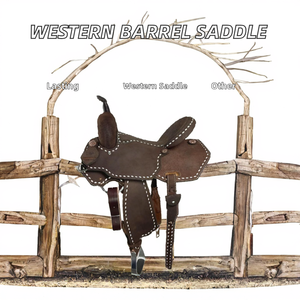 Leather Western Barrel Racing Saddles Roughout Plastic Hard Seat Custom Size OEM Manufacturers Hot-Selling ASHMIRA <b>EQUESTRIAN</b> - Product Image 2