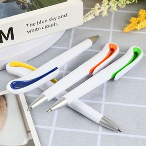 18 Custom Logo Printed Promotional Plastic Ball Pens Blank White Stylo Ballpoint Pen Full Color Logo Uv Printing Pen - Product Image 4
