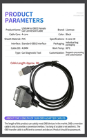 Cable Adaptador USB Hembra OBD2 de 16 Pines para Automóvil, Aislamiento de PVC, Blindaje de Lámina de Aluminio, Conexión Plug and Play, Transmisión de Datos de Alta Velocidad, 1M